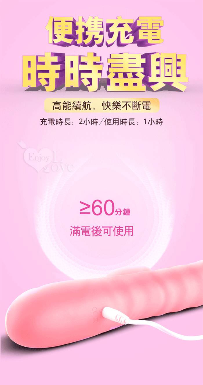EROCOME伊珞．CAPRICORNU 摩羯座 全自動伸縮轉珠旋轉三合一刺激G點 舔震撩撥內外高潮按摩棒-粉紅